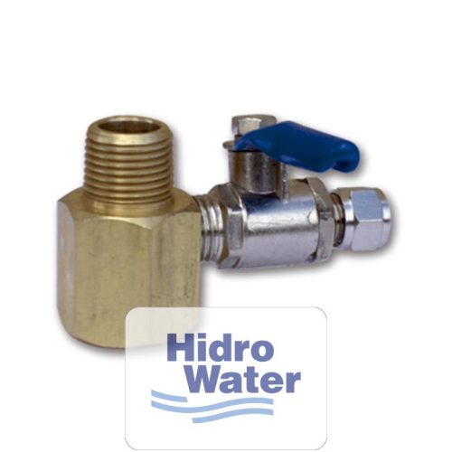 Toma de agua rápida en T de latón, 3/8 con llave de 1/4